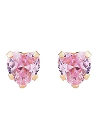 Cubic Zirconia Baby Stud Earrings 14K Yellow Gold