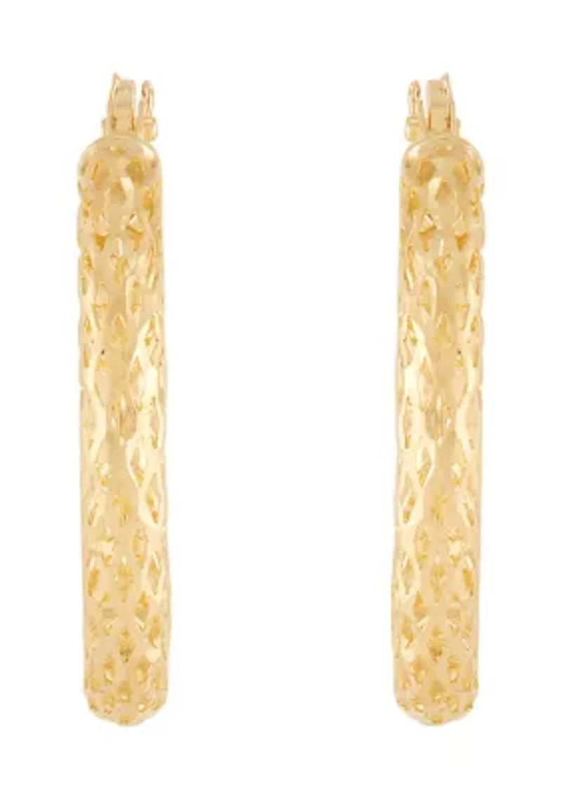 Tube Hoop Earrings in 10K Yellow Gold