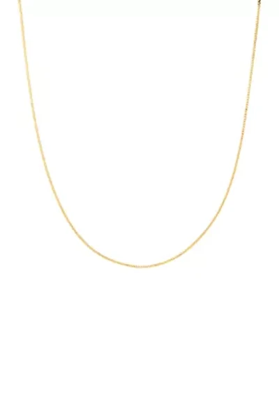 Solid Box Chain in 14K Yellow Gold