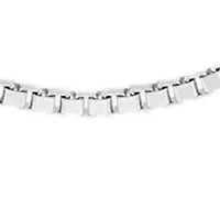Solid Box Chain in 14K White Gold