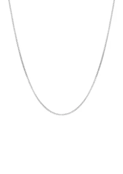 Solid Box Chain in 14K White Gold