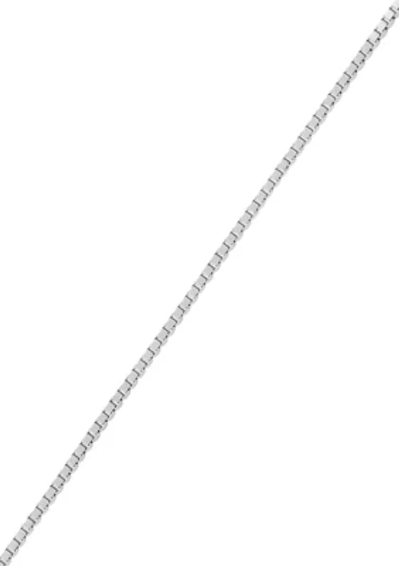 Solid Box Chain in 14K White Gold