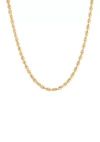 Heavy Hollow Glitter Ice Rope Chain Necklace in 10K Yellow Gold