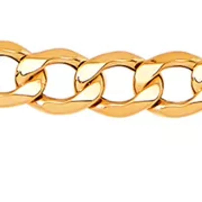 Heavy Hollow Curb Chain in 14K Yellow Gold