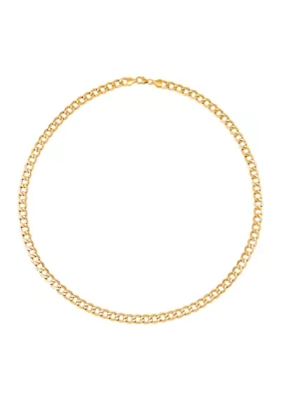 Heavy Hollow Curb Chain in 14K Yellow Gold