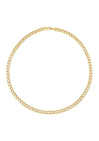 Heavy Hollow Curb Chain in 14K Yellow Gold