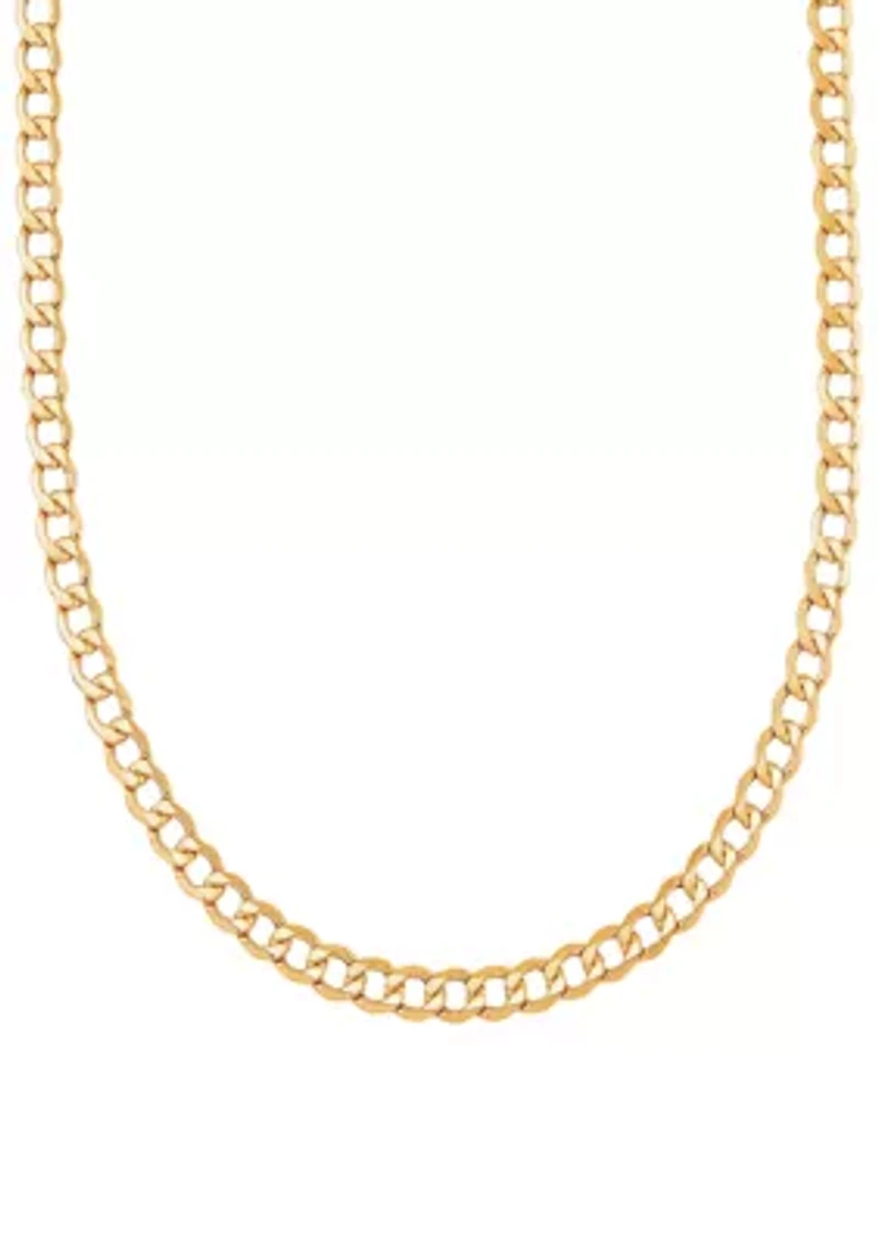 Heavy Hollow Curb Chain in 14K Yellow Gold