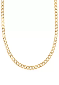 Heavy Hollow Curb Chain in 14K Yellow Gold