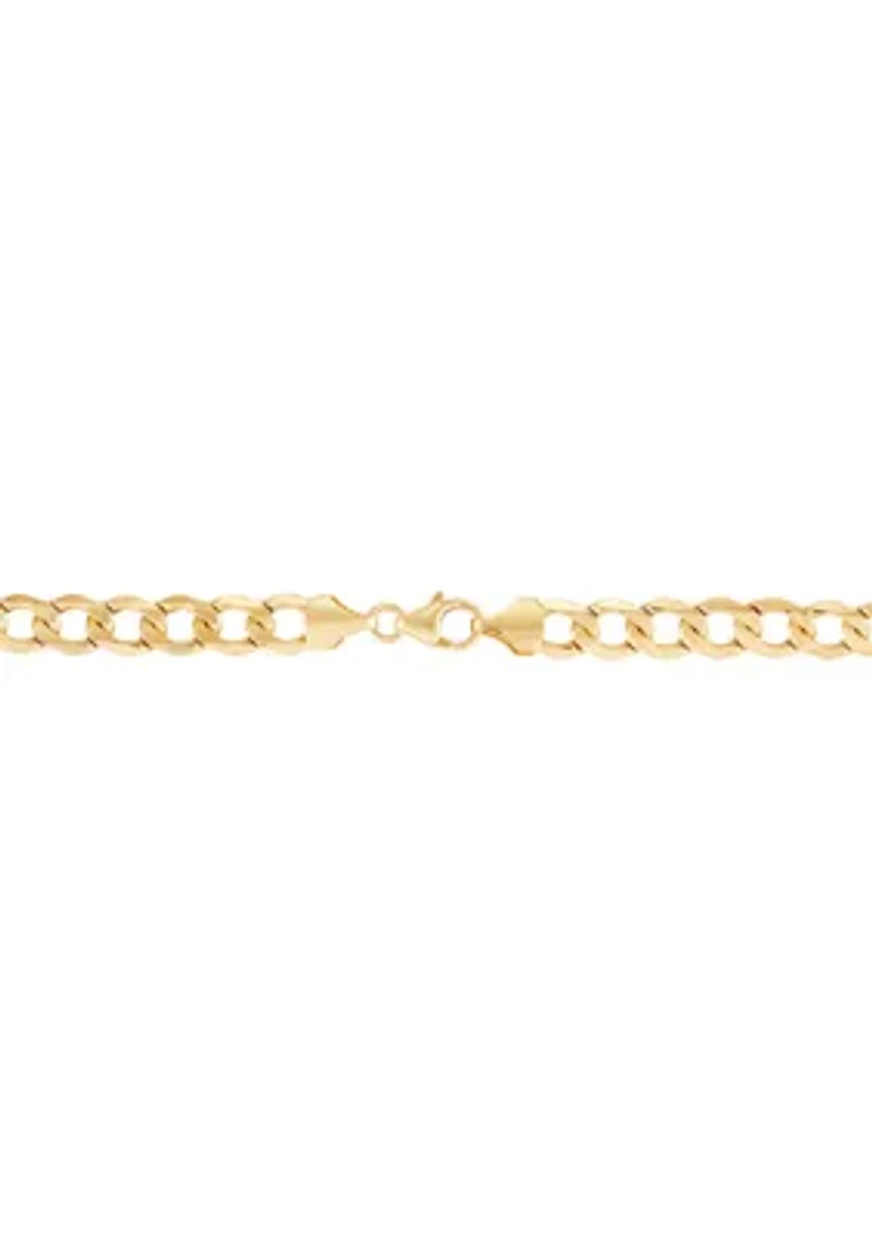 Heavy Hollow Curb Chain in 14K Yellow Gold