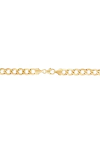 Heavy Hollow Curb Chain in 14K Yellow Gold