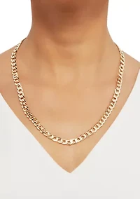 Heavy Hollow Curb Chain in 14K Yellow Gold