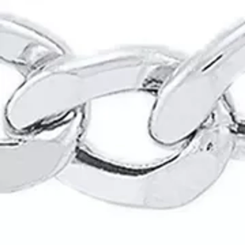 Heavy Hollow Curb Chain in 10K White Gold