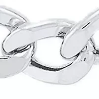 Heavy Hollow Curb Chain in 10K White Gold