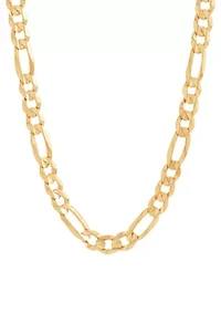 Solid Figaro Chain in 10K Yellow Gold