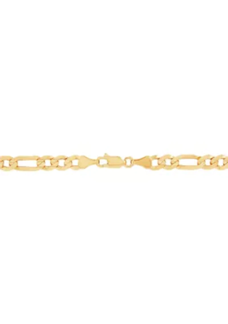 Solid Figaro Chain in 10K Yellow Gold