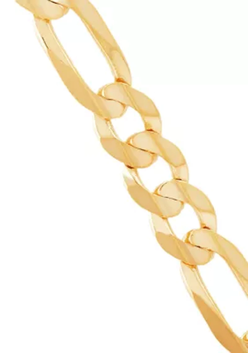 Solid Figaro Chain in 10K Yellow Gold