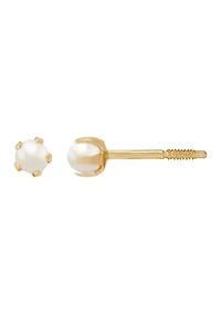 Pearl Stud Earrings in 14K Yellow Gold