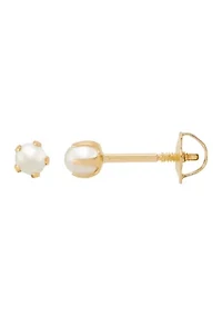 Pearl Stud Earrings in 14K Yellow Gold