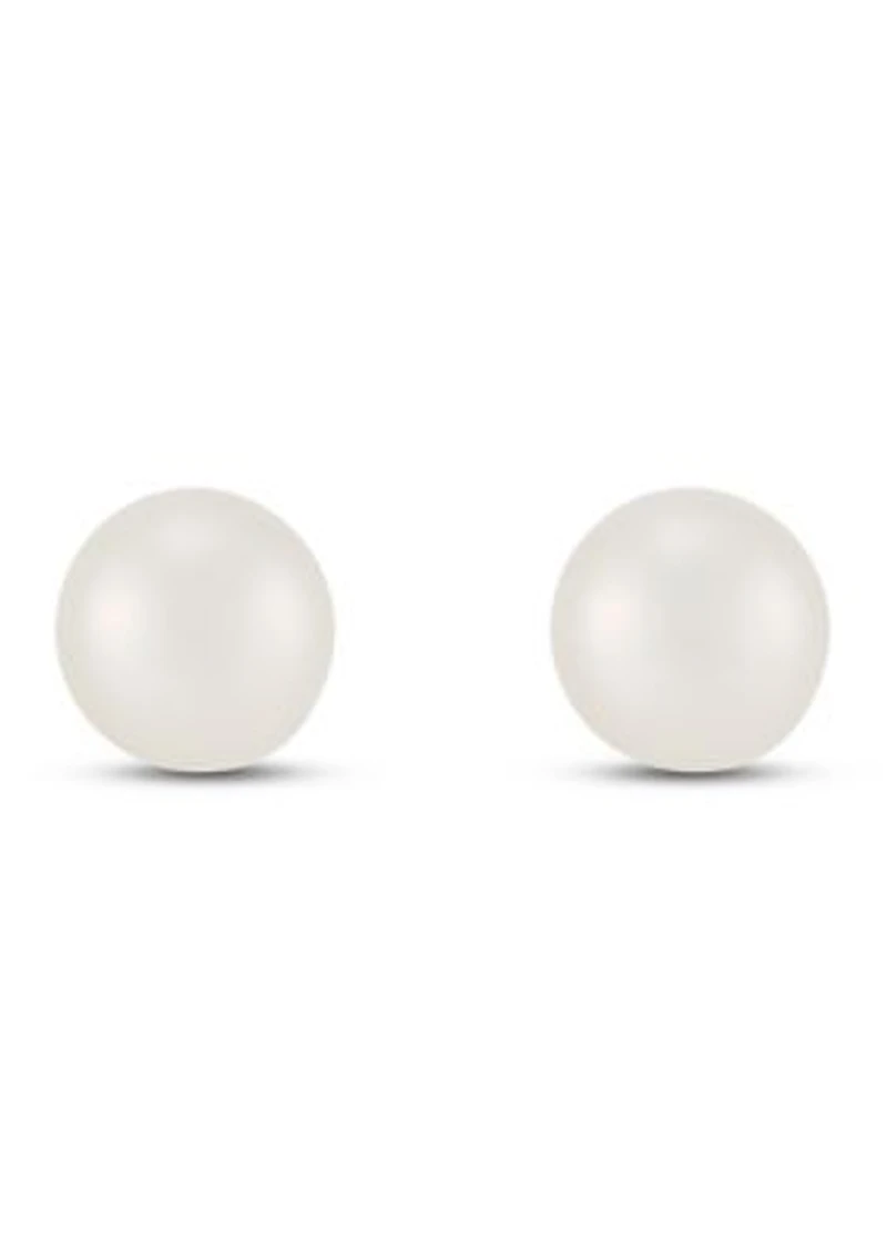 Girls Pearl Earrings in 14K Yellow Gold