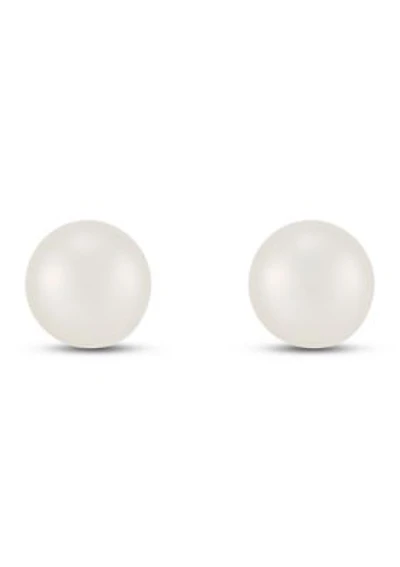 Girls Pearl Earrings in 14K Yellow Gold