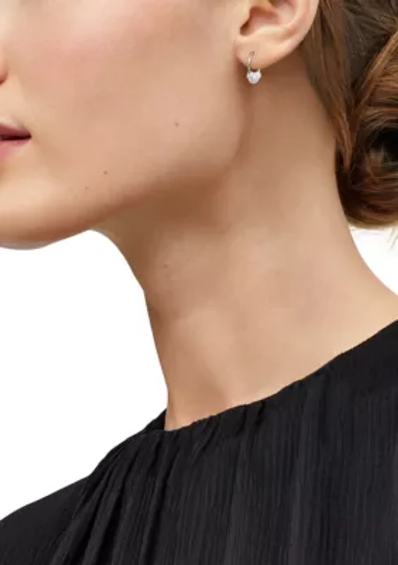 Pearl Hoop Earrings in 14K Yellow Gold