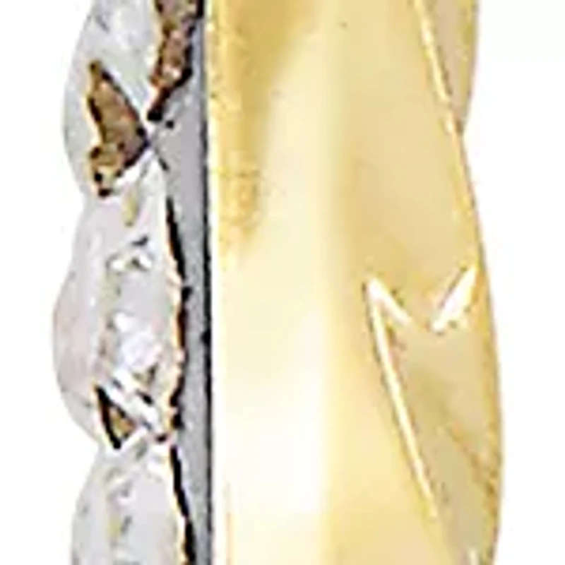 Crystal Hoop Earrings in 14K Yellow Gold