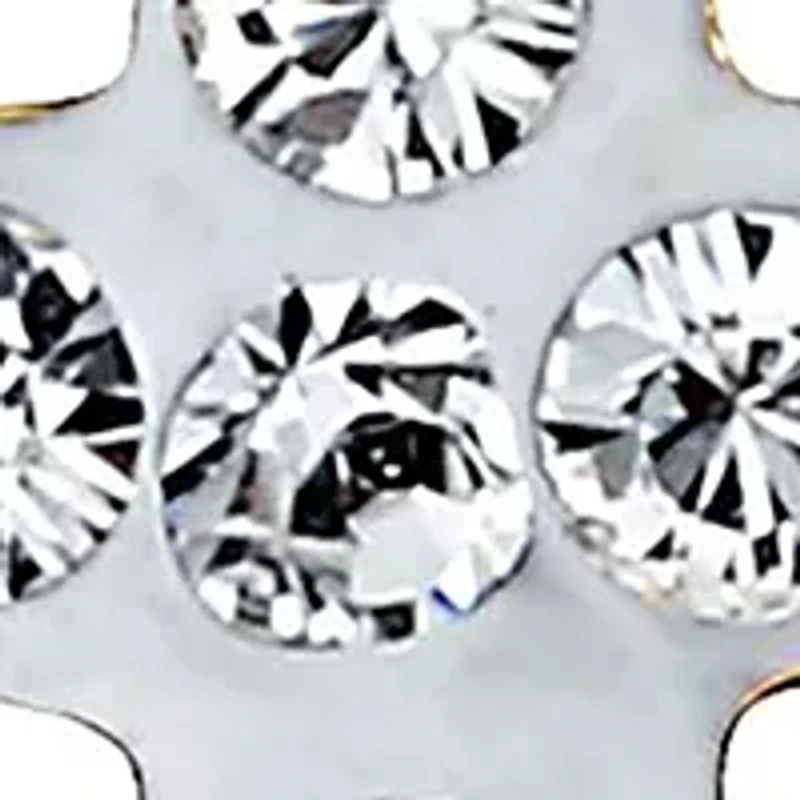 Kids White Crystal Earrings in 14k Yellow Gold