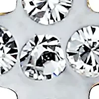 Kids White Crystal Earrings in 14k Yellow Gold