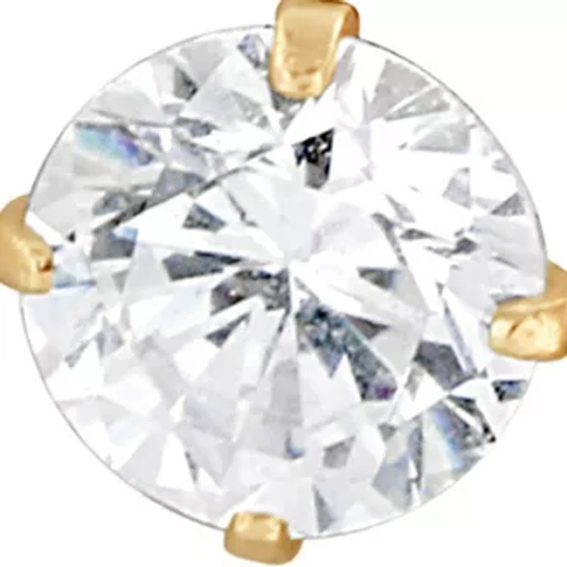 Kids Cubic Zirconia Stud Earrings in 14K Gold