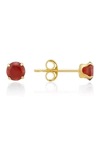 Garnet Stud Earrings in 14K Yellow Gold