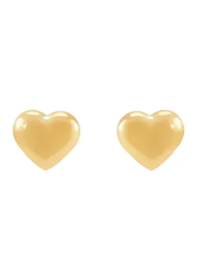 Tiny Heart Stud Earrings in 14K Yellow Gold