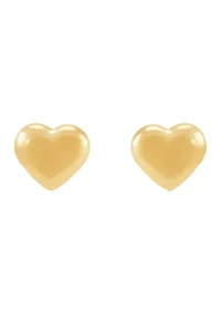 Tiny Heart Stud Earrings in 14K Yellow Gold
