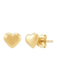 Tiny Heart Stud Earrings in 14K Yellow Gold