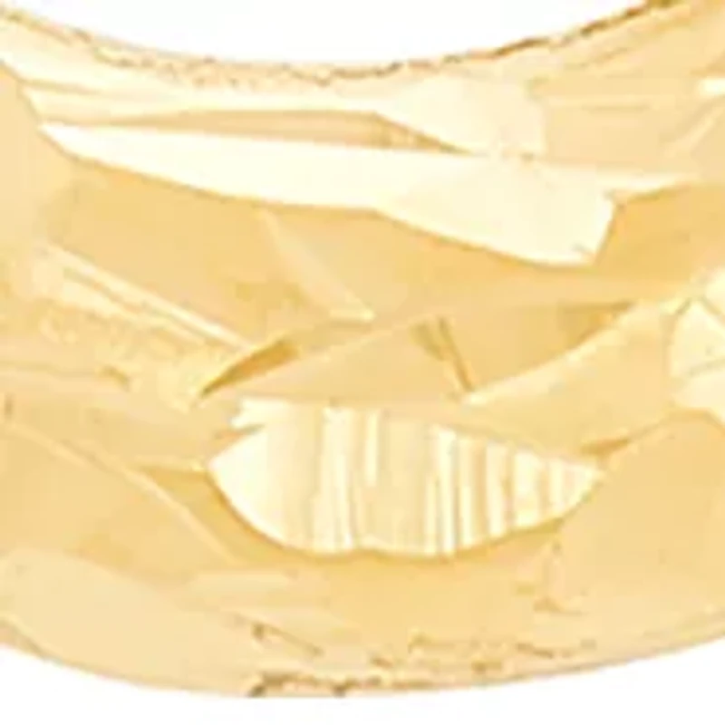 Crystal Cut Thin Teardrop Earrings in 14K Yellow Gold