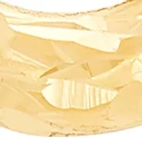 Crystal Cut Thin Teardrop Earrings in 14K Yellow Gold