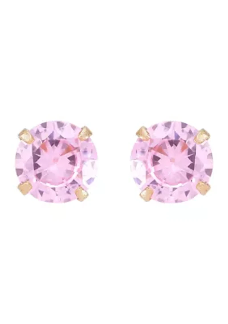 Kids Cubic Zirconia Stud Earrings in 14K Yellow Gold