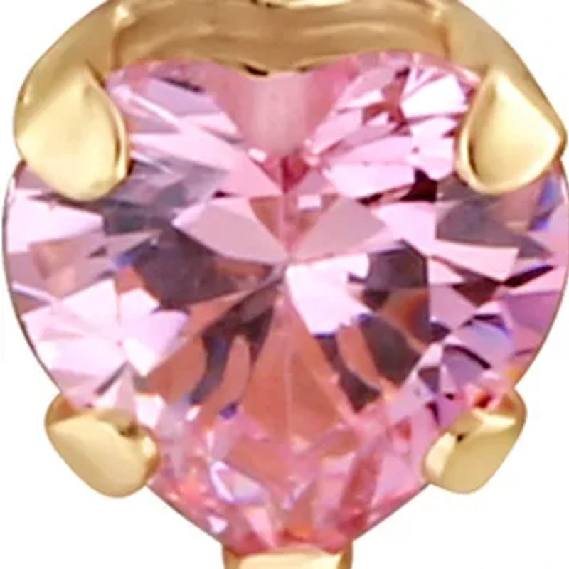 Cubic Zirconia Baby Stud Earrings 14K Yellow Gold