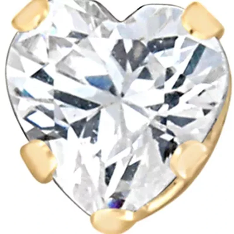 Cubic Zirconia Baby Stud Earrings 14K Yellow Gold