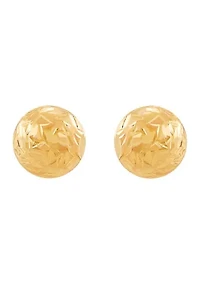 Flat Ball Stud Earrings in 14K Yellow Gold