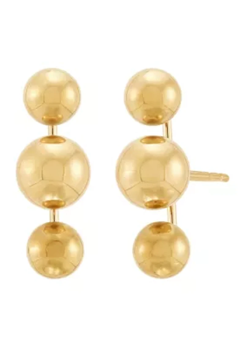 Multi Ball Stud Earrings in 14K Yellow Gold