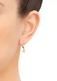 Baby Heart Drop Earring in 14K Yellow Gold