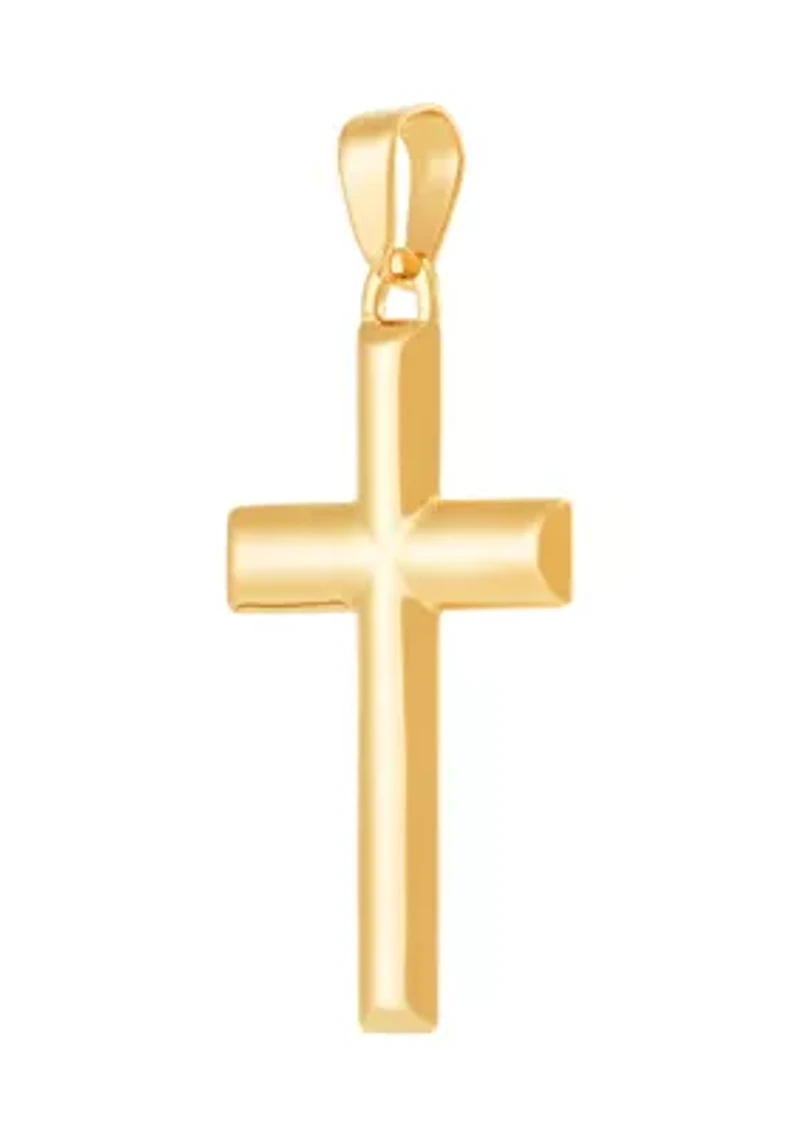 Back to Back Cross Pendant in 14K Yellow Gold