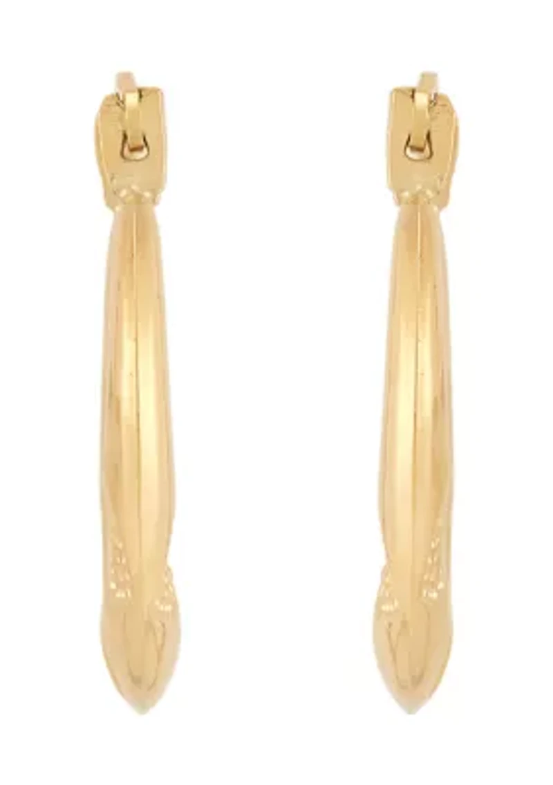 3 Heart Pattern Hoop Earrings in 14K Yellow Gold