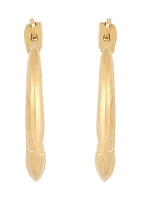 3 Heart Pattern Hoop Earrings in 14K Yellow Gold
