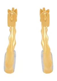 Kids Heart Hoop Earrings in 14K Two-Tone Gold 