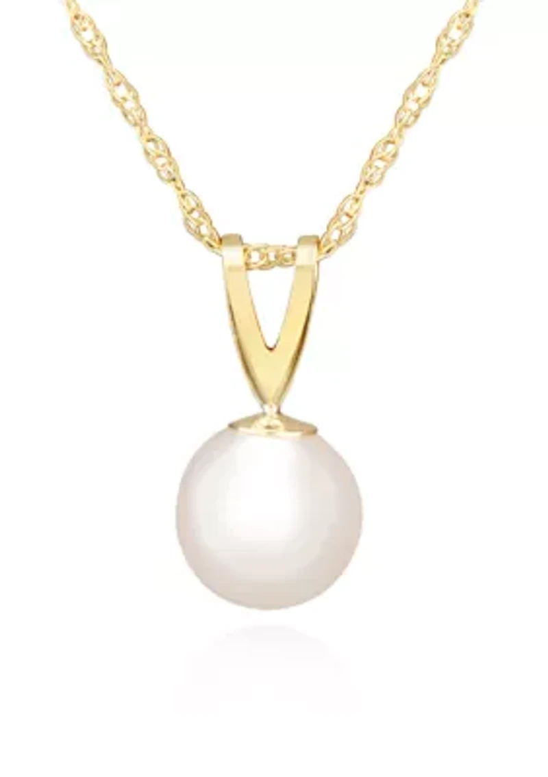 Freshwater Pearl Pendant in 14K Yellow Gold