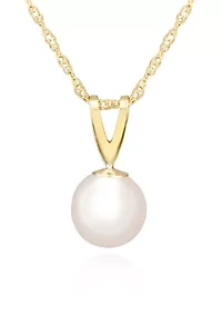 Freshwater Pearl Pendant in 14K Yellow Gold