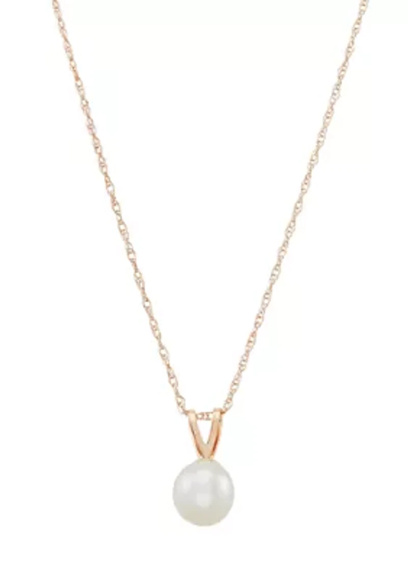 Freshwater Pearl Pendant in 14K Yellow Gold