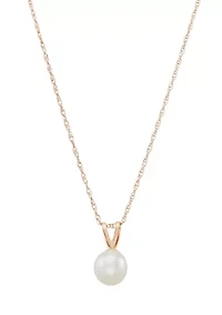 Freshwater Pearl Pendant in 14K Yellow Gold