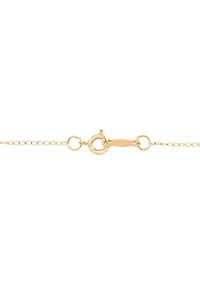 Kids White Crystal Heart Pendant in 14k Yellow Gold